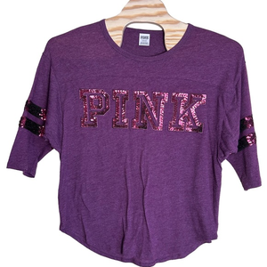 Pink Victoria’s Secret burgundy sequinned top size large